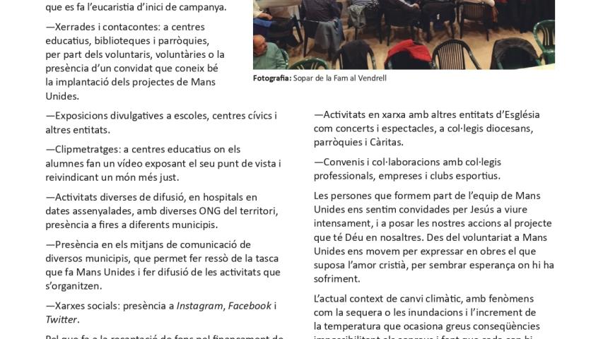 Revista Iglesia de Tarragona, entrevista a Dolors Segura