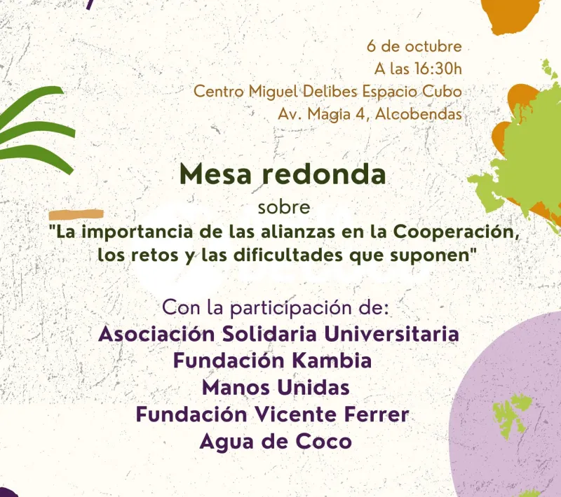 Cartel Mesa Redonda en Feria de las Asociaciones de Alcobendas 2022