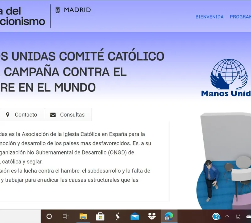 Stand de Manos Unidas en la II Feria del Asociacionismo de Madrid 2020