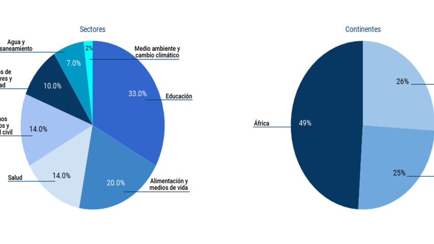 Sectores en los que Manos Unidas trabaja en tres continentes