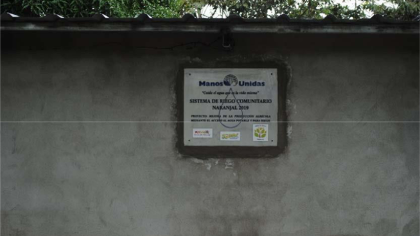 Agua potable y para riego para mejorar la producción agrícola a comunidades con altos índices de pobreza en Ecuador. Manos Unidas Valencia