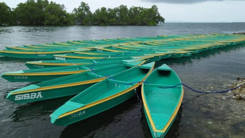 Detalle de las barcas entregadas a la comunidad
