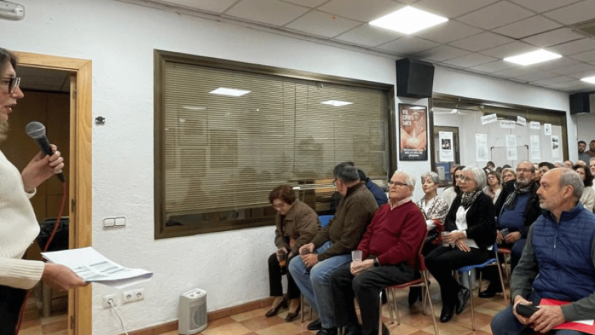 Sílvia Caparrós, mientras explicaba la labor de Manos Unidas