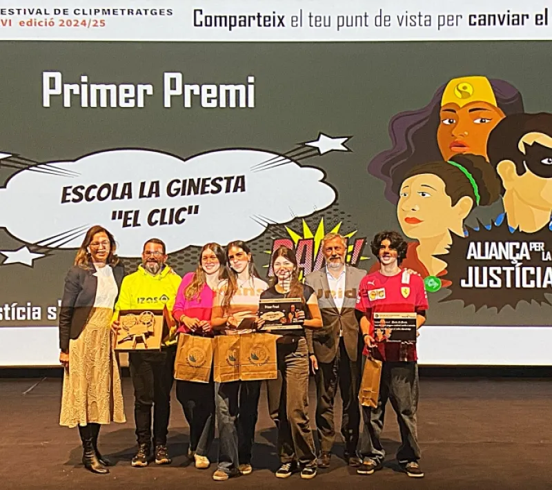 Alumnos de la Escola La Ginesta, ganadores del 1r Premio