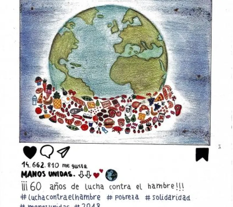 Cartel ganador Premio Manos Unidas 2018. Autora:María Álvarez.-Tejón