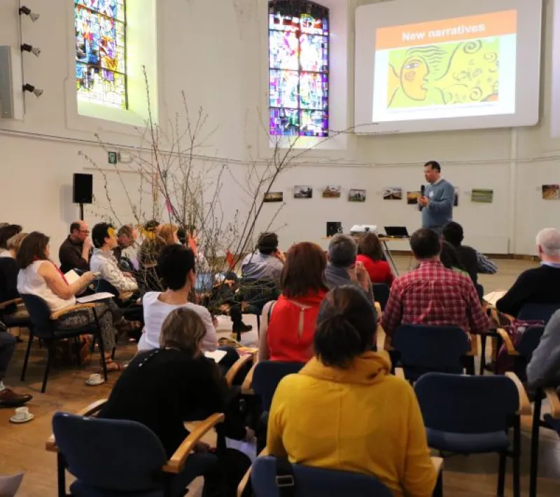 Taller sobre nuevas narrativas en el Foro de Cambio Sistémico-Foto Marta Isabel González/Manos Unidas