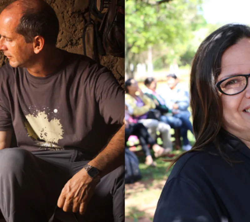 Juan Pablo López Mendía y Marta Machain, invitados especiales de esta campaña de Manos Unidas. Fotos, Diego Ruiz y Marta Isabel González