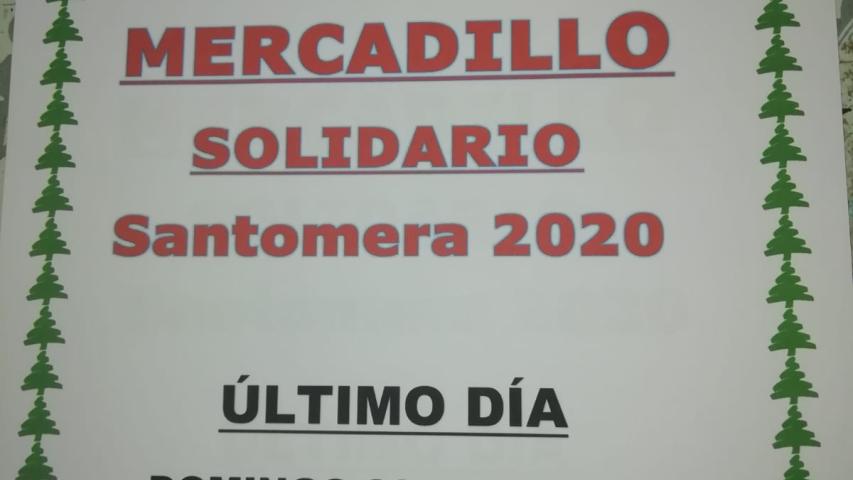 Cartel anunciando el Mercadillo Solidario