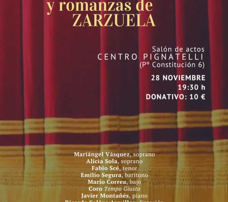 Cartel Concierto Solidario "Coros y romanzas de Zarzuela"