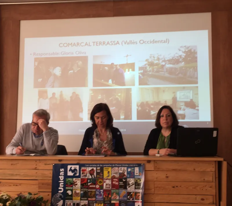 Presidenta Nacional, Secretario General y Presidenta-Delegada de la Delegación Diocesana de Terrassa