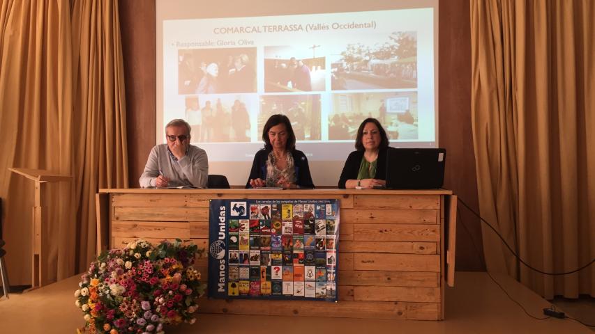 Presidenta Nacional, Secretario General y Presidenta-Delegada de la Delegación Diocesana de Terrassa