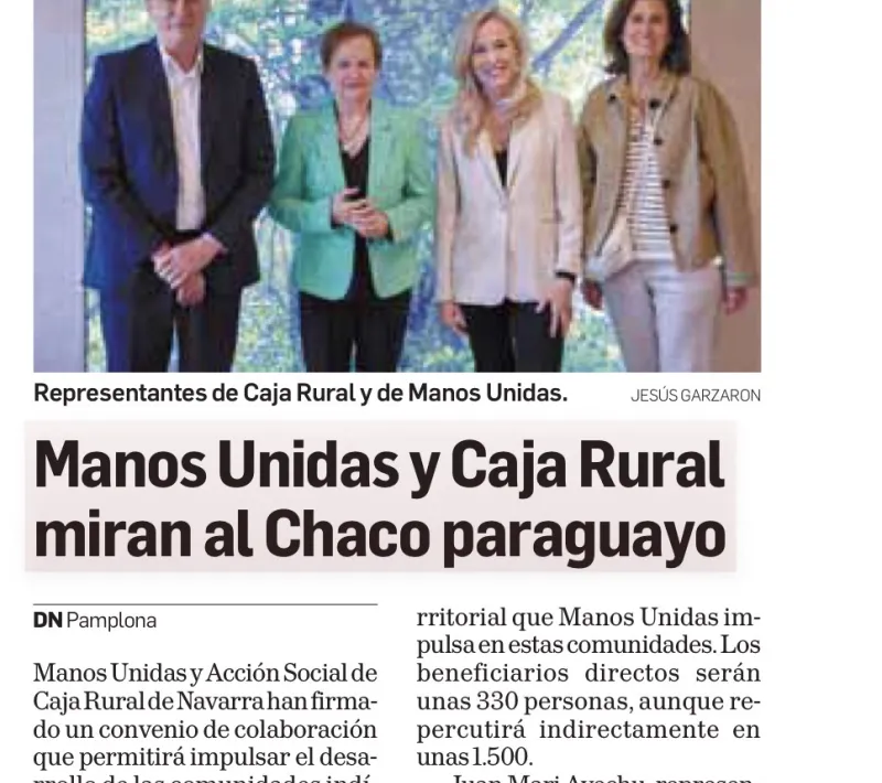 Manos Unidas y Caja Rural miran al Chaco paraguayo