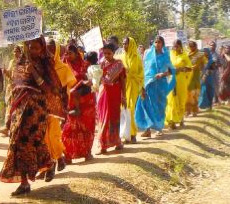 Mujeres reivindicando sus derechos en Dibrugarh