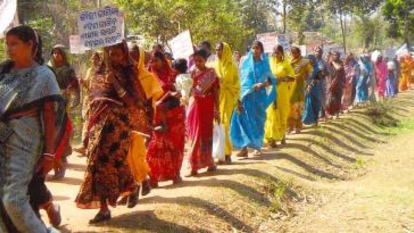 Mujeres reivindicando sus derechos en Dibrugarh