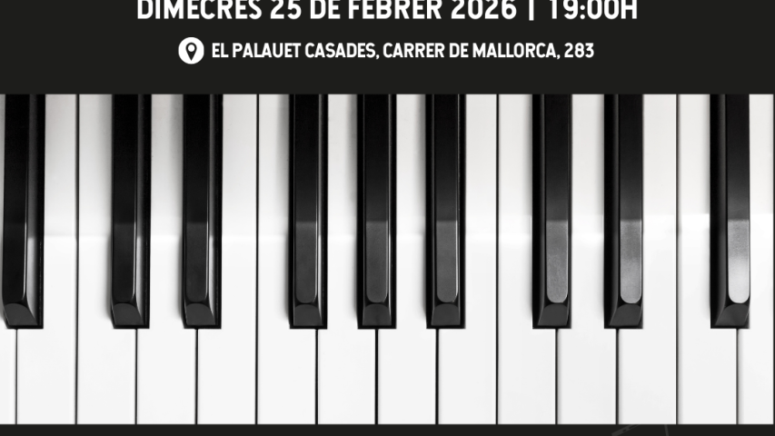Cartel oficial del concierto solidario de piano en el Ilustre Colegio de Abogados de Barcelona