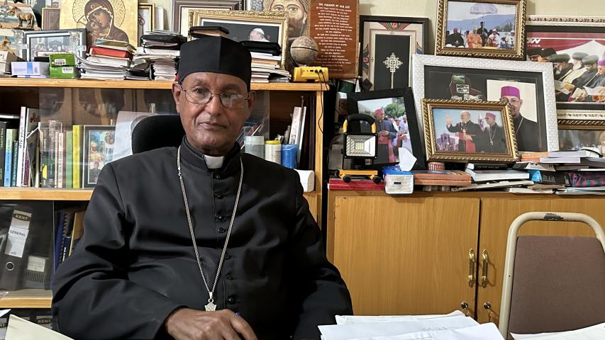 Monseñor Tesfasellassie Medhin, eparca de Adigrat (Tigray_Etiopía). Foto: Manos Unidas/Marta Carreño