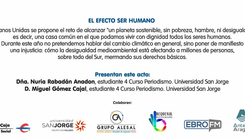 Reverso. Invitación al Acto de Presentación de Campaña de Manos Unidas en Zaragoza