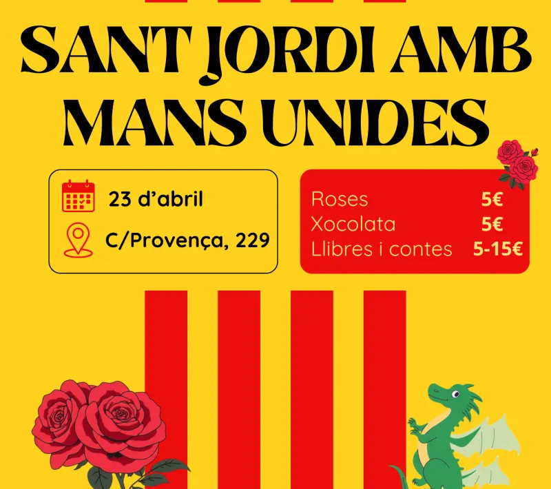 Cartel oficial de la parada de Sant Jordi de Manos Unidas Barcelona