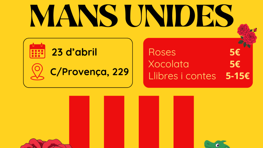 Cartel oficial de la parada de Sant Jordi de Manos Unidas Barcelona
