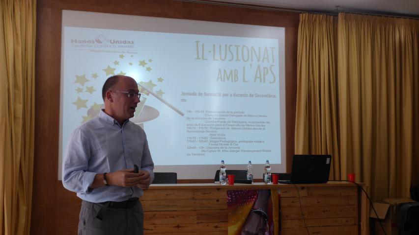 Alex Visús, presentando el proyecto Aprenentatge Servei