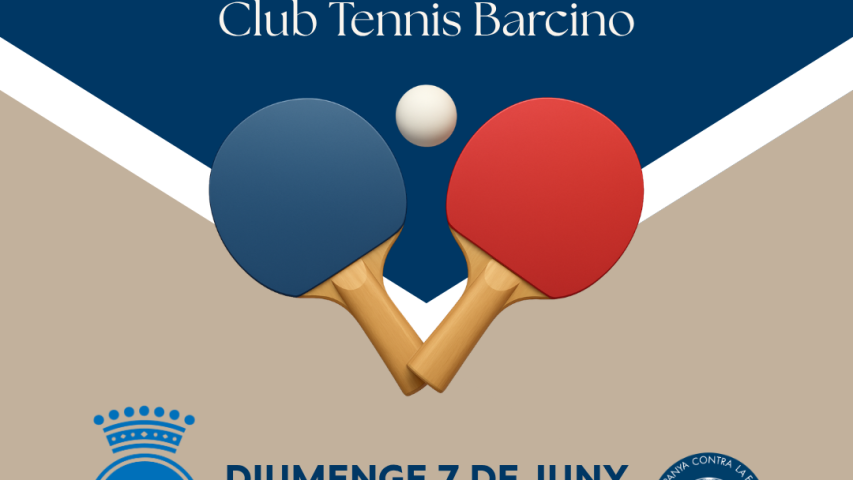 Cartel oficial del I Open Solidario de Tenis de Mesa en el Club Tennis Barcino