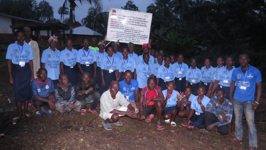 mapuima adult literacy trainees community people under the project signpost