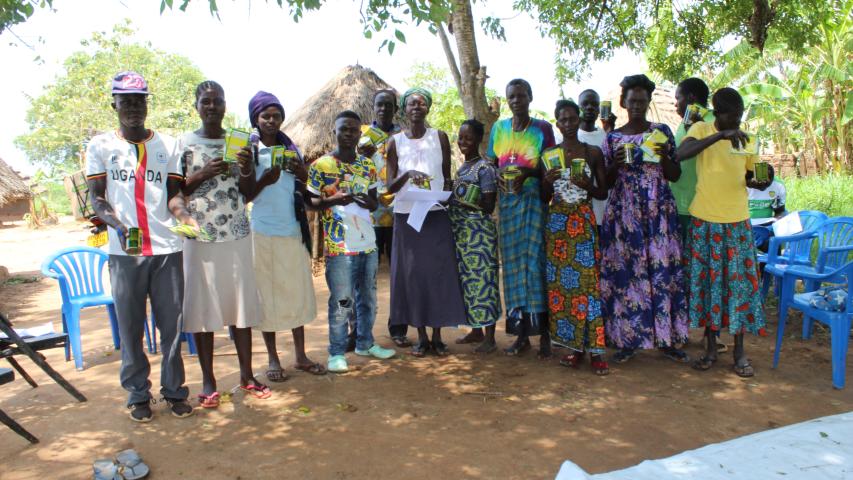 members of tickutego group pose for a photo after receiving their horticultural crop