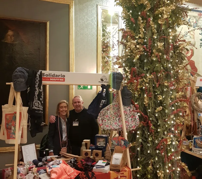 Estand de Manos Unidas Madrid en el Mercadillo Solidario Mapfre 2024