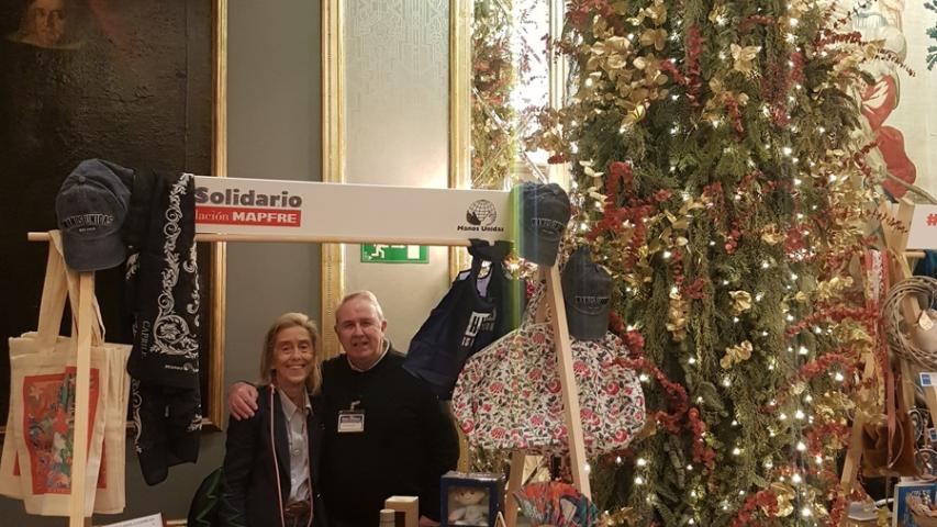 Estand de Manos Unidas Madrid en el Mercadillo Solidario Mapfre 2024
