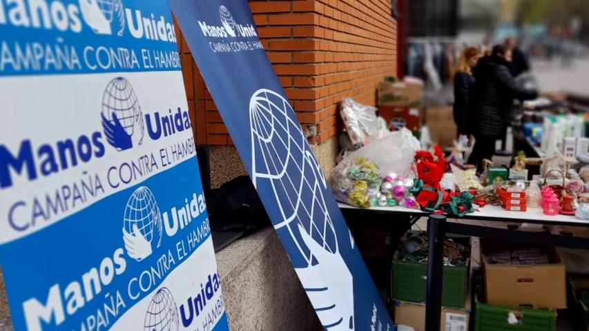Mercadillo solidario de la parroquia de San Juan de Dios en Vallecas a favor de Manos Unidas