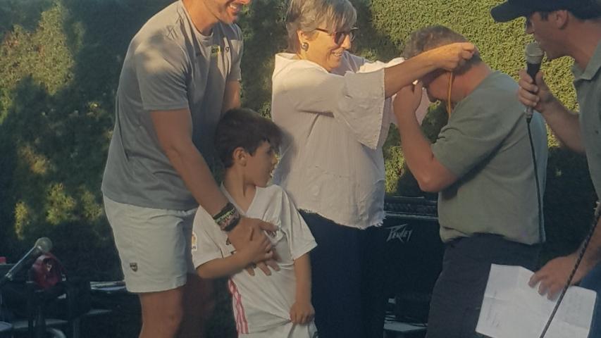 La Delegada de Manos Unidas Madrid en el Torneo de Pádel solidario en San Agustín de Guadalix