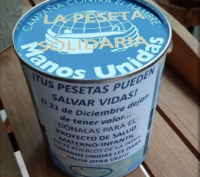 Campaña "Tus pesetas pueden salvar vidas" de Manos Unidas