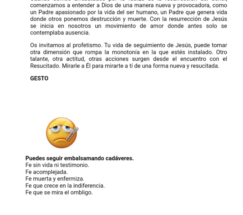 Primera estación y gestos.
