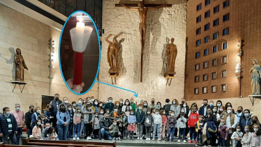 La Parroquia de San Bartolomé y San Miguel Arcangel se ha unido al sentimiento de solidaridad con los hermanos necesitados enciendo su vela.