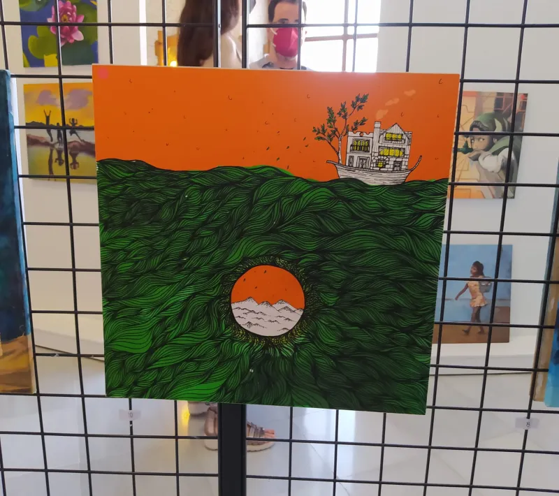 Pintura "Hitobashira" de Águeda Romero, premio Tapinearte.