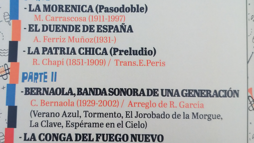 programa concierto banda