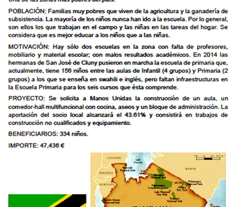 proyecto mmuu tanzania ampliacion colegio primaria