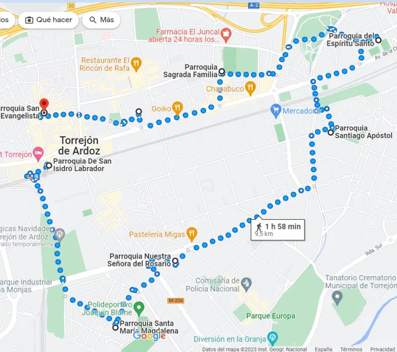ruta parroquias de torrejon