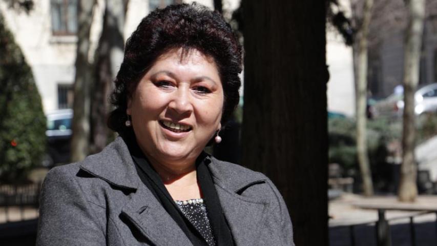 Sonia Brito a su visita a Manos Unidas.