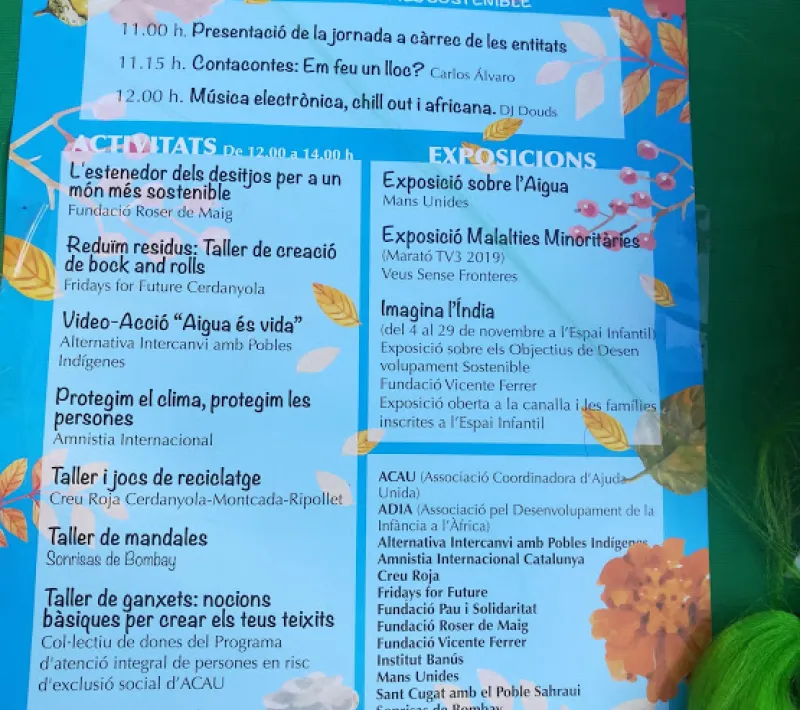 Horario y actividades de la jornada
