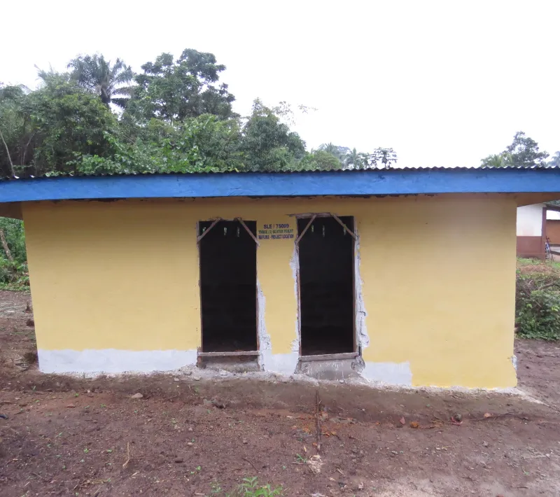 the constructed two 2 seater toilet at mapuima project location
