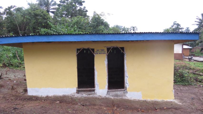 the constructed two 2 seater toilet at mapuima project location