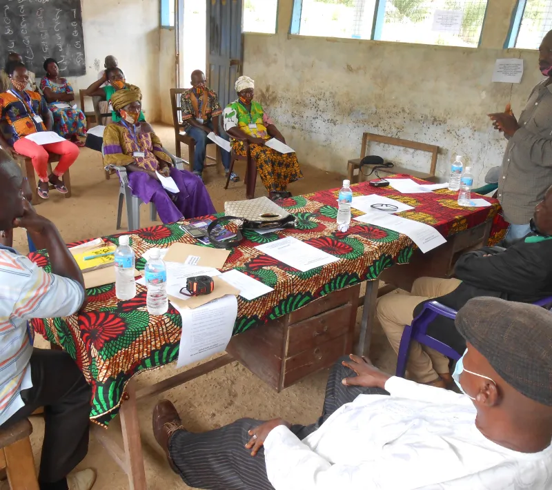 ward councilor delivering a speech information sharing meeting mapuima
