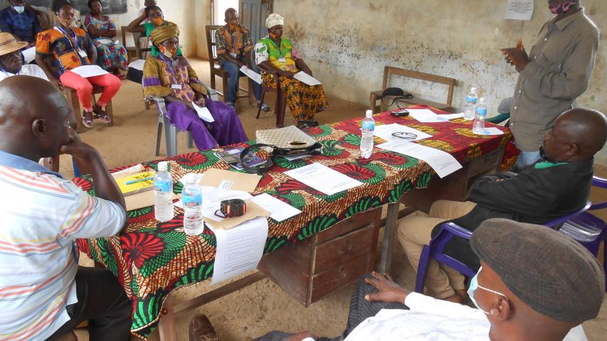 ward councilor delivering a speech information sharing meeting mapuima