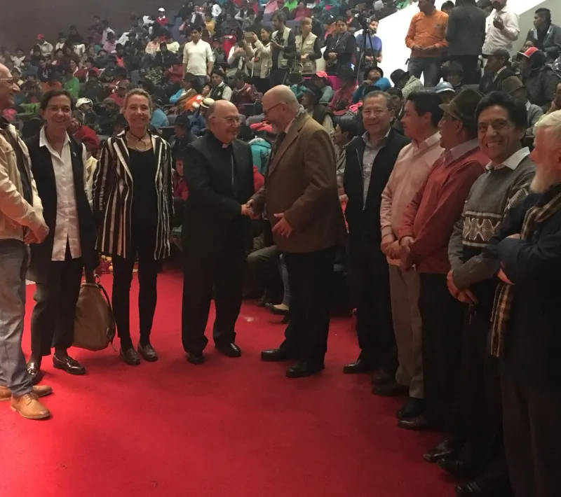 Uno de los momentos del Acto de Cierre de Convenio con el obispo de Chimborazo, Mons Julio Parra. Foto Ana Pérez/Manos Unidas