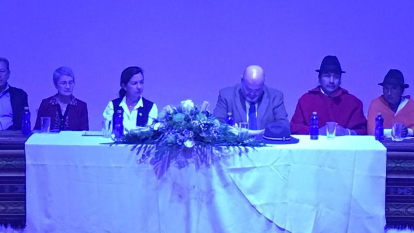 Clara Pardo, presidenta de Manos Unidas, en el acto de cierre del convenio con Ecuador. Foto Ana Pérez/Manos Unidas