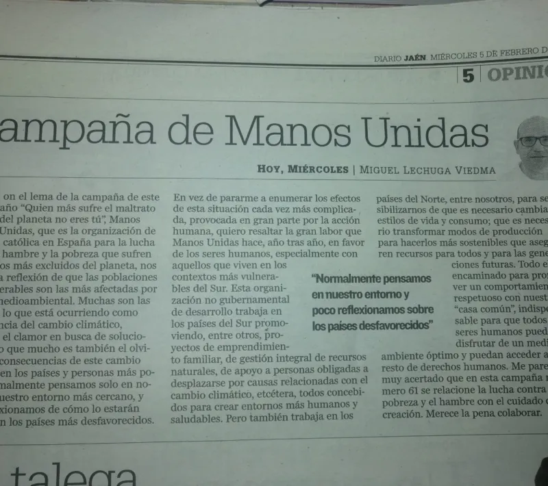 Noticia en el diario Jaen
